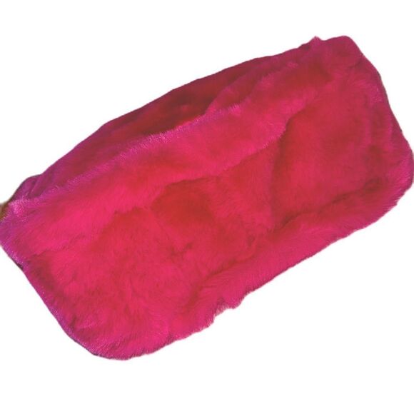 Juicy Couture Berry Fuchsia Faux Fur Tote Shopping Bag & Metallic Mini Pouch - Picture 9 of 15